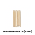 Bâtonnets en bois x10 - 9,5 cm - Manucure & Cuticules