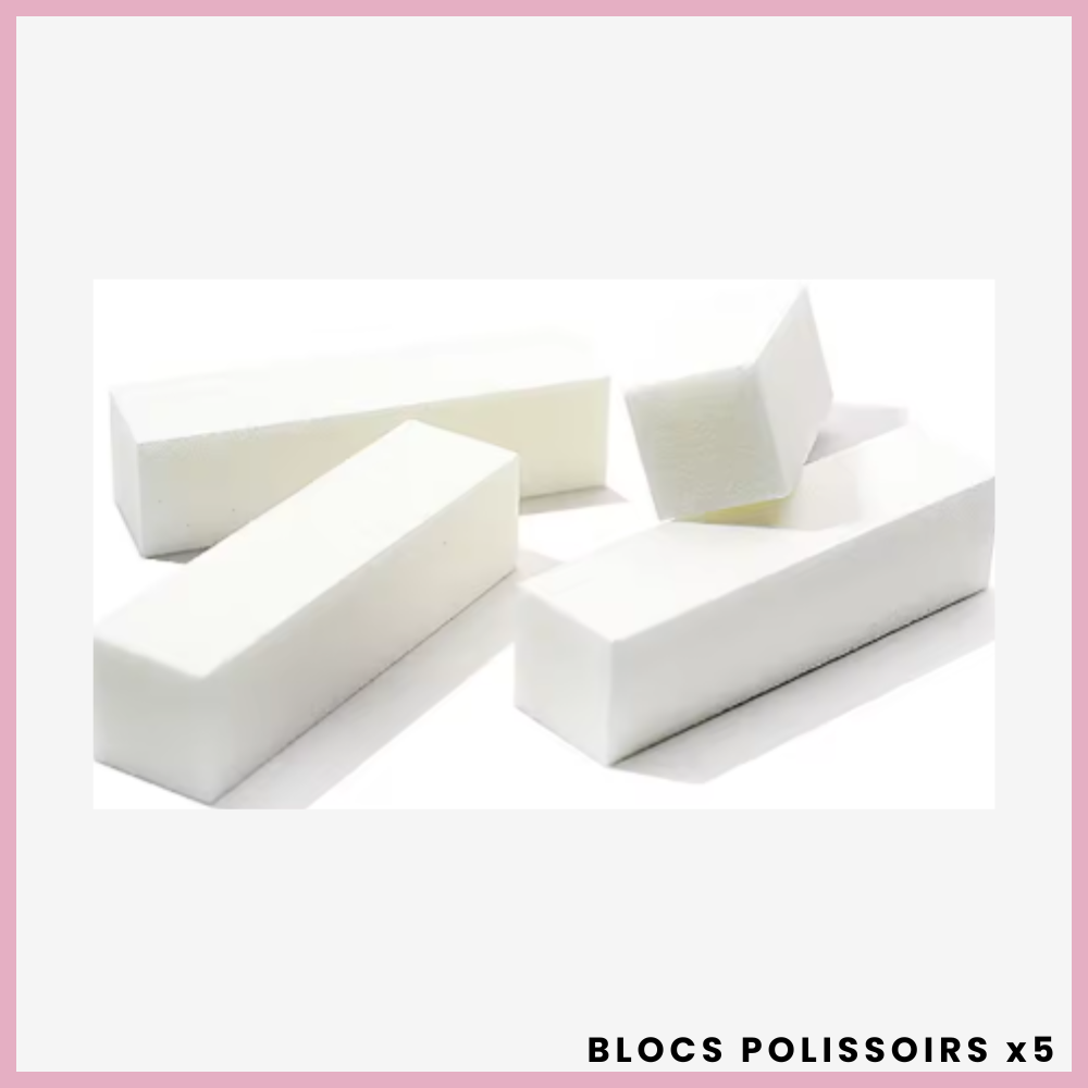 Lot de 5 Bloc Polissoirs - Préparation & Finition Ongles