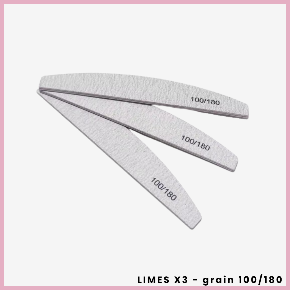 Limes à ongles x3 - Grains 100/180